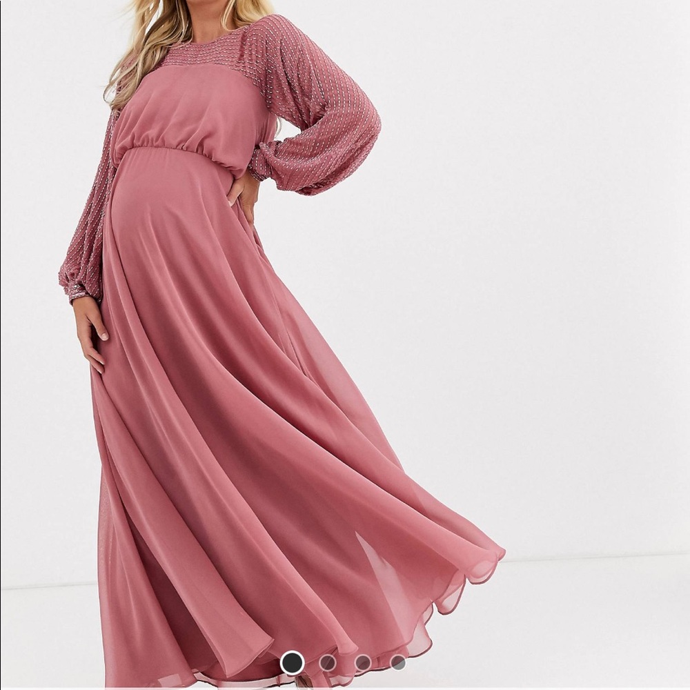 ASOS maternity dress size US 14 PINK MAXI
